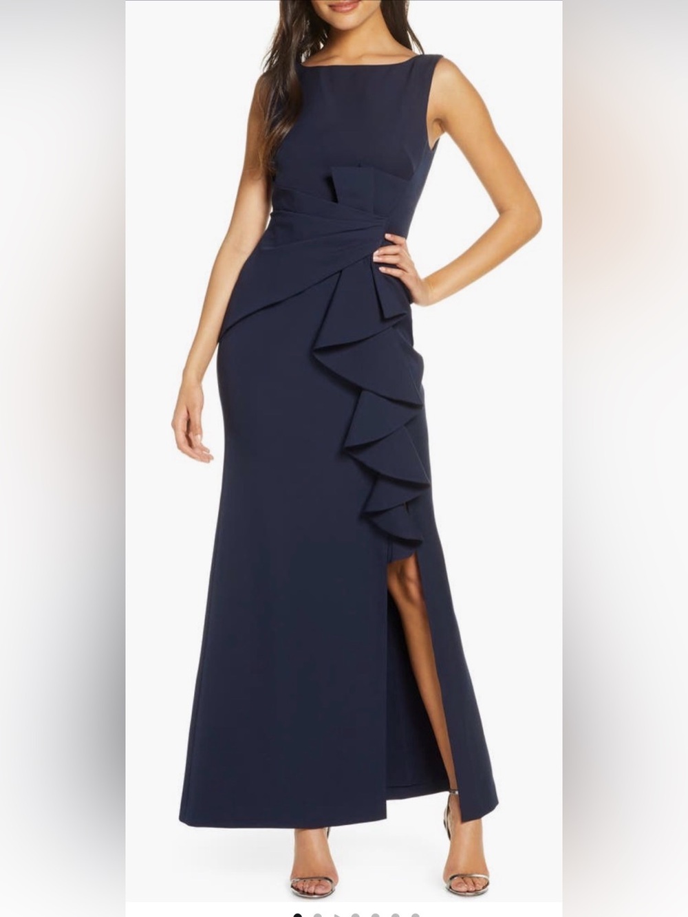 NWOT Eliza J Sleeveless Ruffled Column Evening Dress sz 18